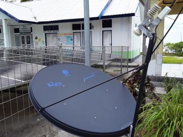 The village solar panel and antenna