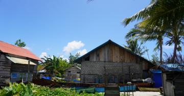 A typical fisherman home in Desa Ujir 